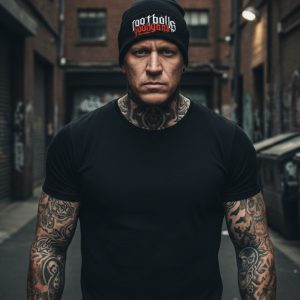 zwart football hooligans beanie