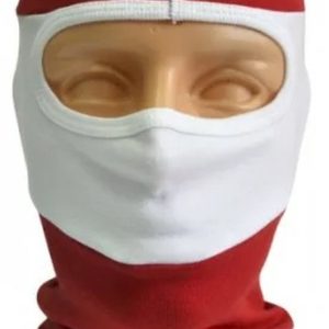 Rood-wit-rode balaclava bivakmuts voor voetbal ultras en supporters