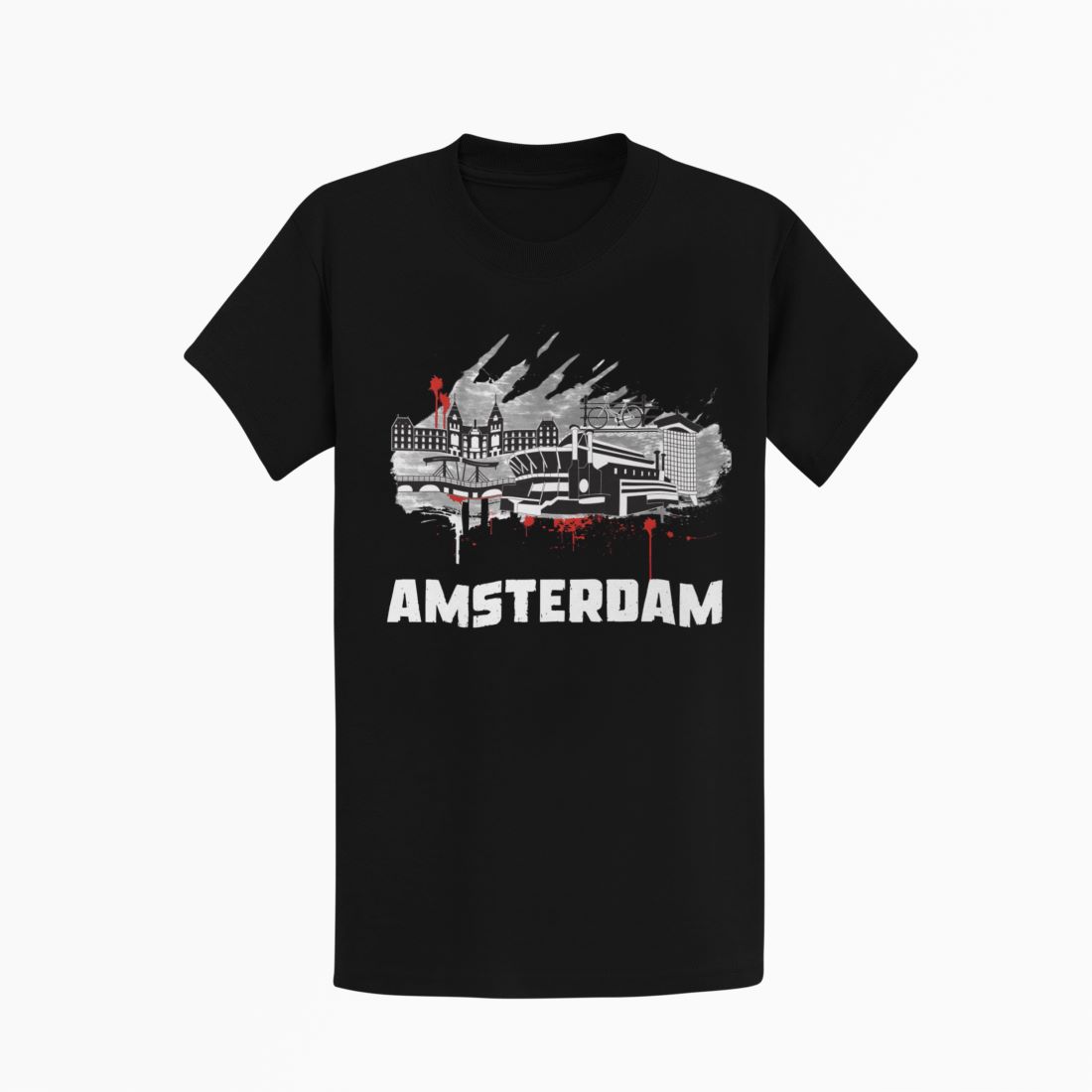 T-shirt met skyline print van Amsterdam