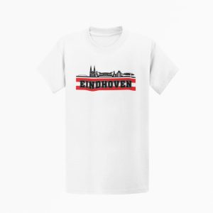 T-shirt voor Eindhoven supporters met skyline en rood accent.
