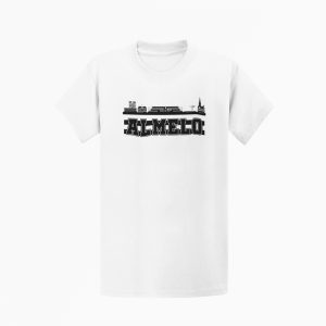 Almelo Supporters T-shirt – zwart-wit shirt met stadsdesign