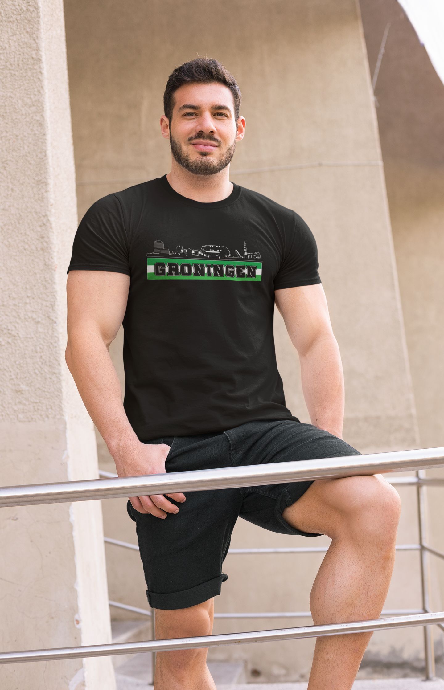 T-shirt Groningen Skyline Unisex – Verkrijgbaar in meerdere kleuren - Afbeelding 2