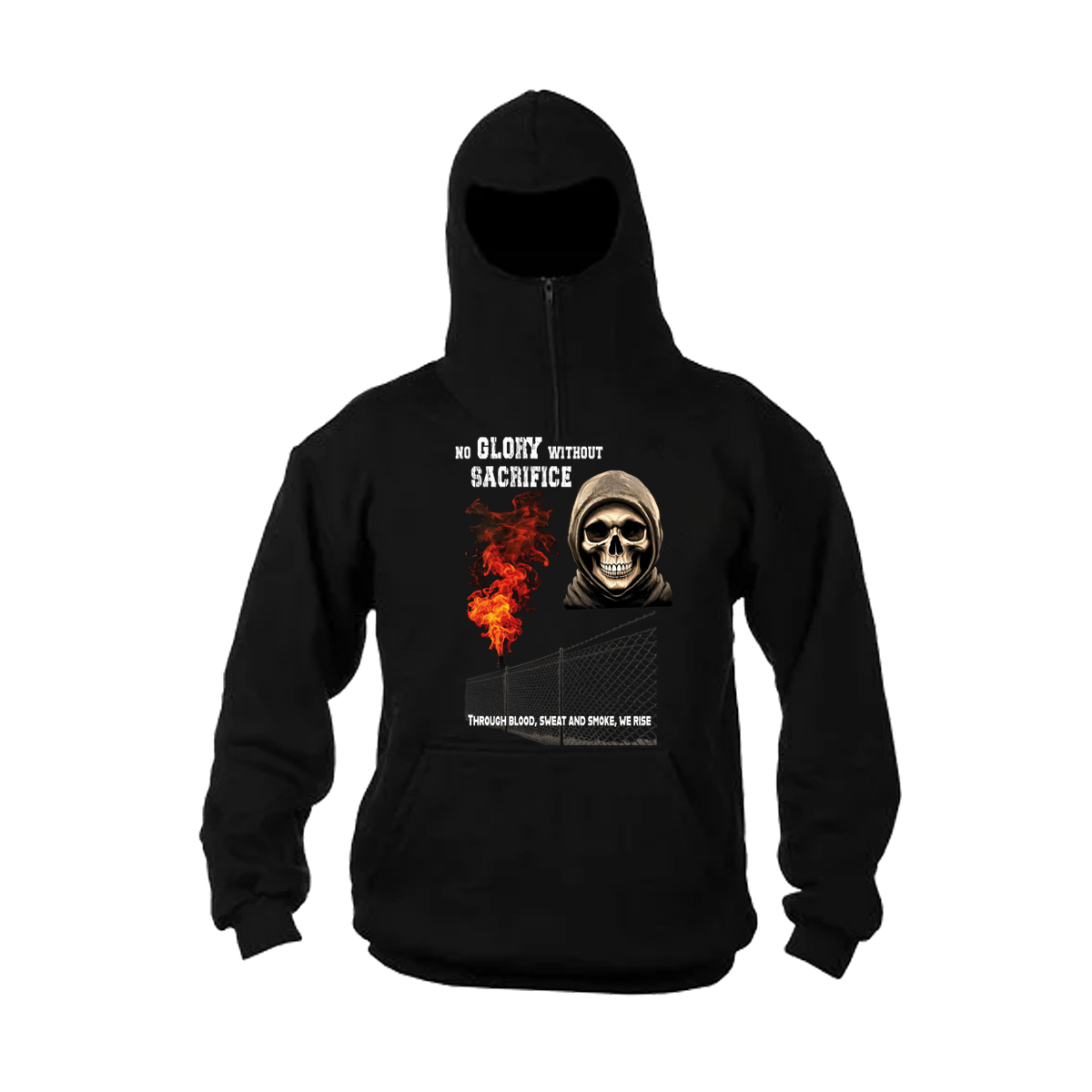 No Glory Without Sacrifice Ninja Hoodie – Ultras Casual Football Wear