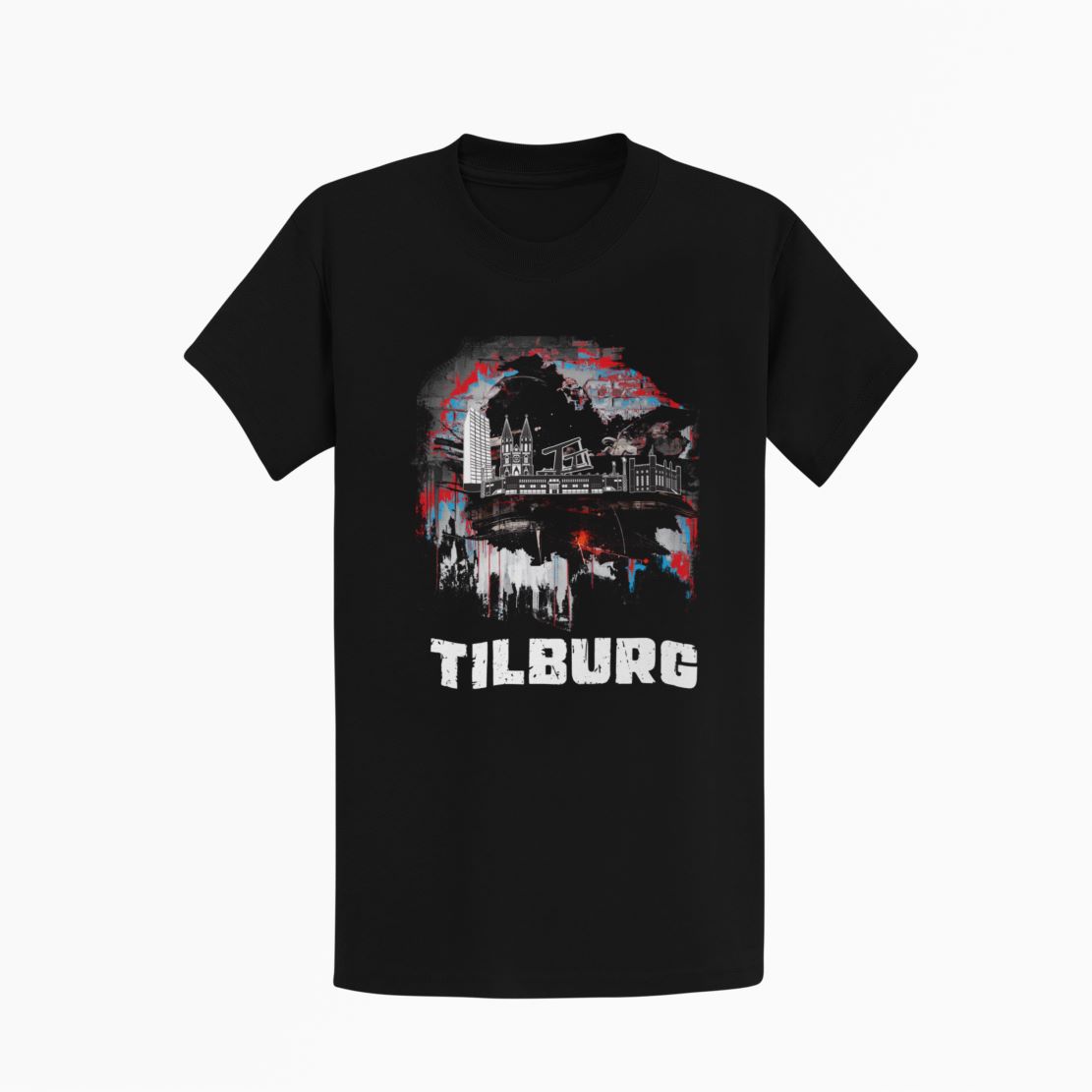 T-shirt met skyline print van Tilburg