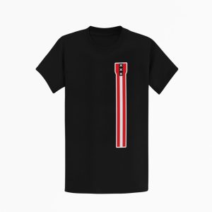 Amsterdam T-shirt met verticale rood–witte stripe en stadswapen op linkerborst
