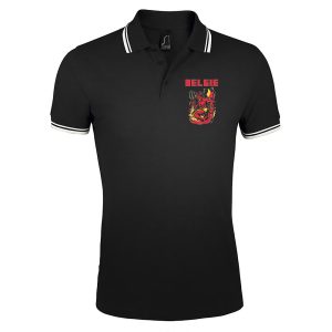 Zwart België Red Devils polo shirt met kraag – officiële supporterskleding