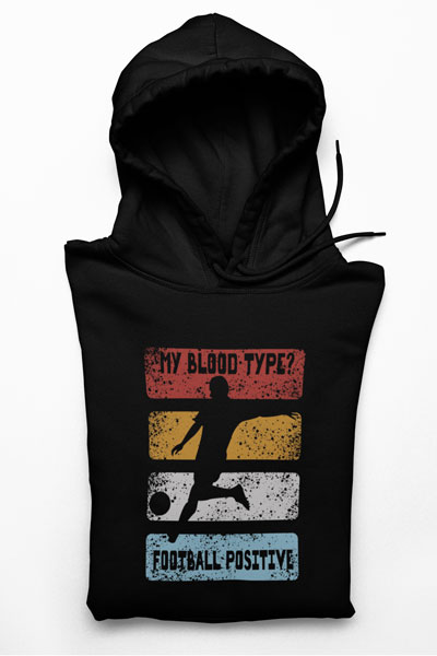 Football Positive Hoodie – My Blood Type - Afbeelding 3