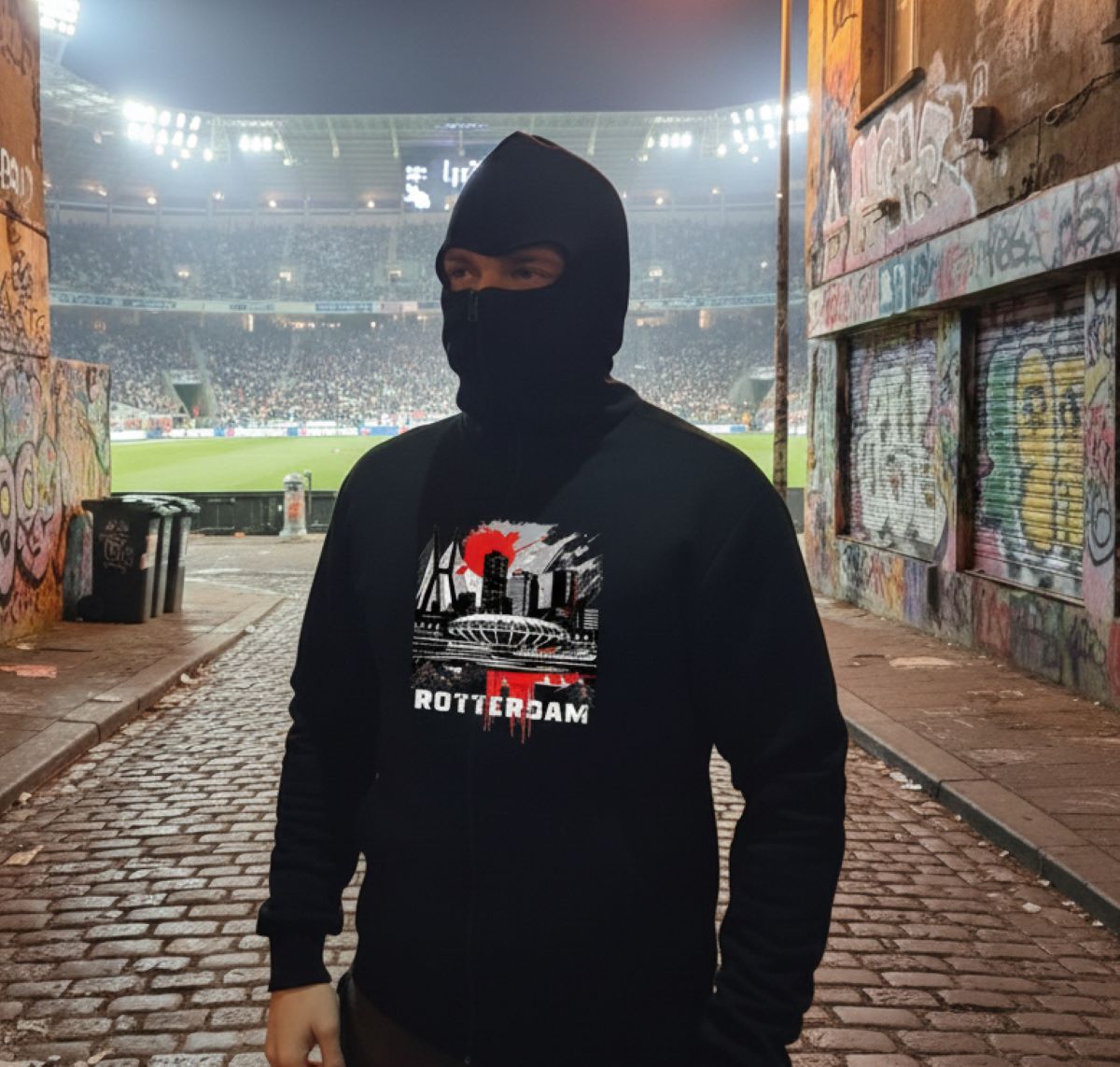 Rotterdam Skyline Ninja Hoodie – Casual Football Wear