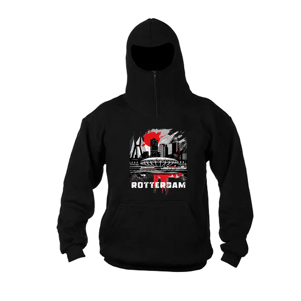 Rotterdam Skyline Ninja Hoodie – Casual Football Wear - Afbeelding 2