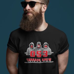 053 Terrace Crew T-shirt met rood supporter design – Supporterskantine.nl