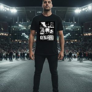 0546 Almelo Street Collage T-Shirt met zwart-wit urban collage design
