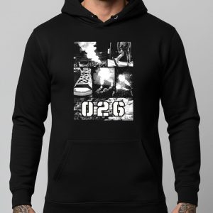 Street Collage 026 Arnhem hoodie in zwart en vintage donkerblauw met urban collage print