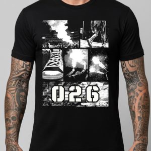 Street Collage 026 Arnhem terrace crew t-shirt zwart en wit met collage design