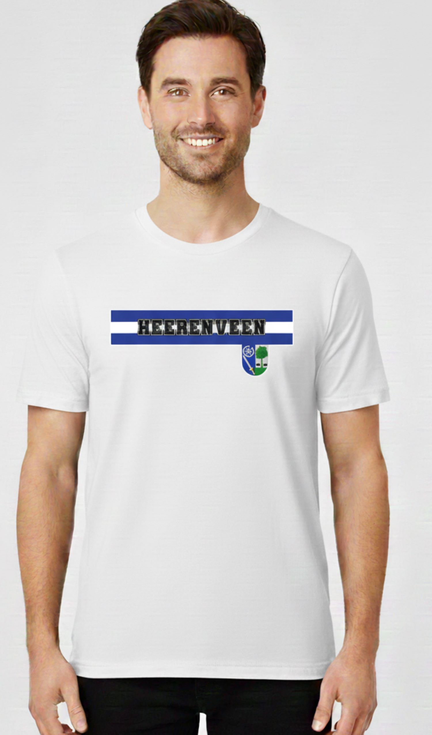 Heerenveen Supporters T-shirt – Blauw Wit Design - Afbeelding 2
