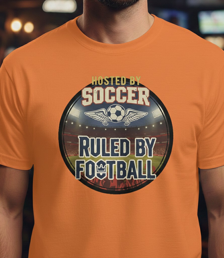Hosted by Soccer. Ruled by Football. – WK 2026 T-shirt - Afbeelding 2