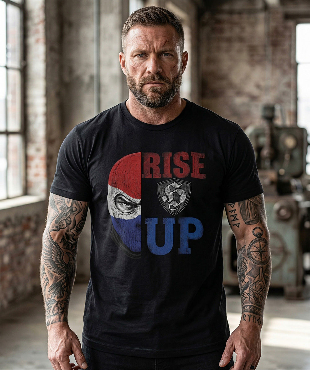Rise Up T-shirt met vlagdesign – Ultras & Streetwear Edition