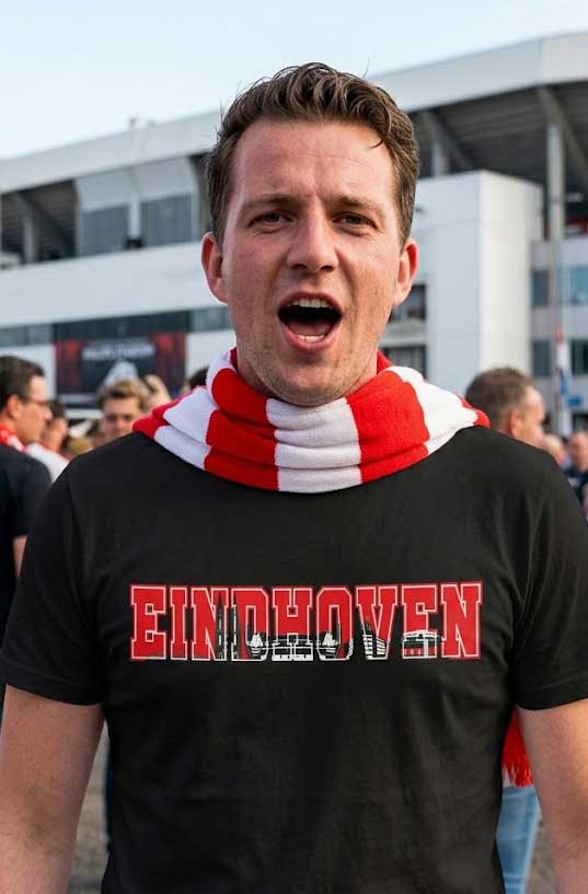 Eindhoven Skyline Supporters Casual T-Shirt - Afbeelding 2